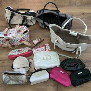 Calvin Klein purse purses cosmetic bags 12 + Christian Dior and Lancome bags